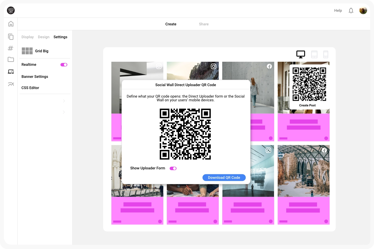 Add the QR Code feature to your display